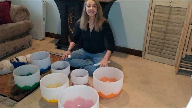 Liza Boubari with Sound Charka Bowls